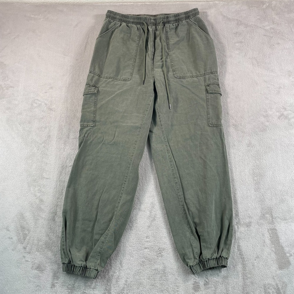 Seven 7 For All Mankind Cargo Jogger Pants Women Large Army Green Travel Active‎